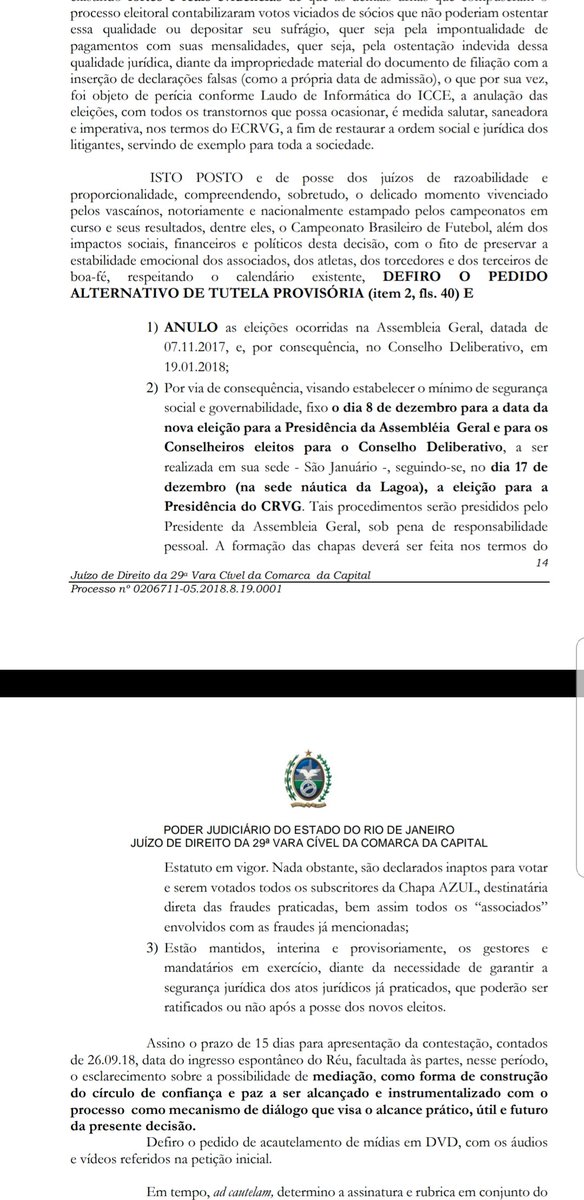 Trecho da decisão da juíza, que determinou nova eleição (Foto: Reprodução)