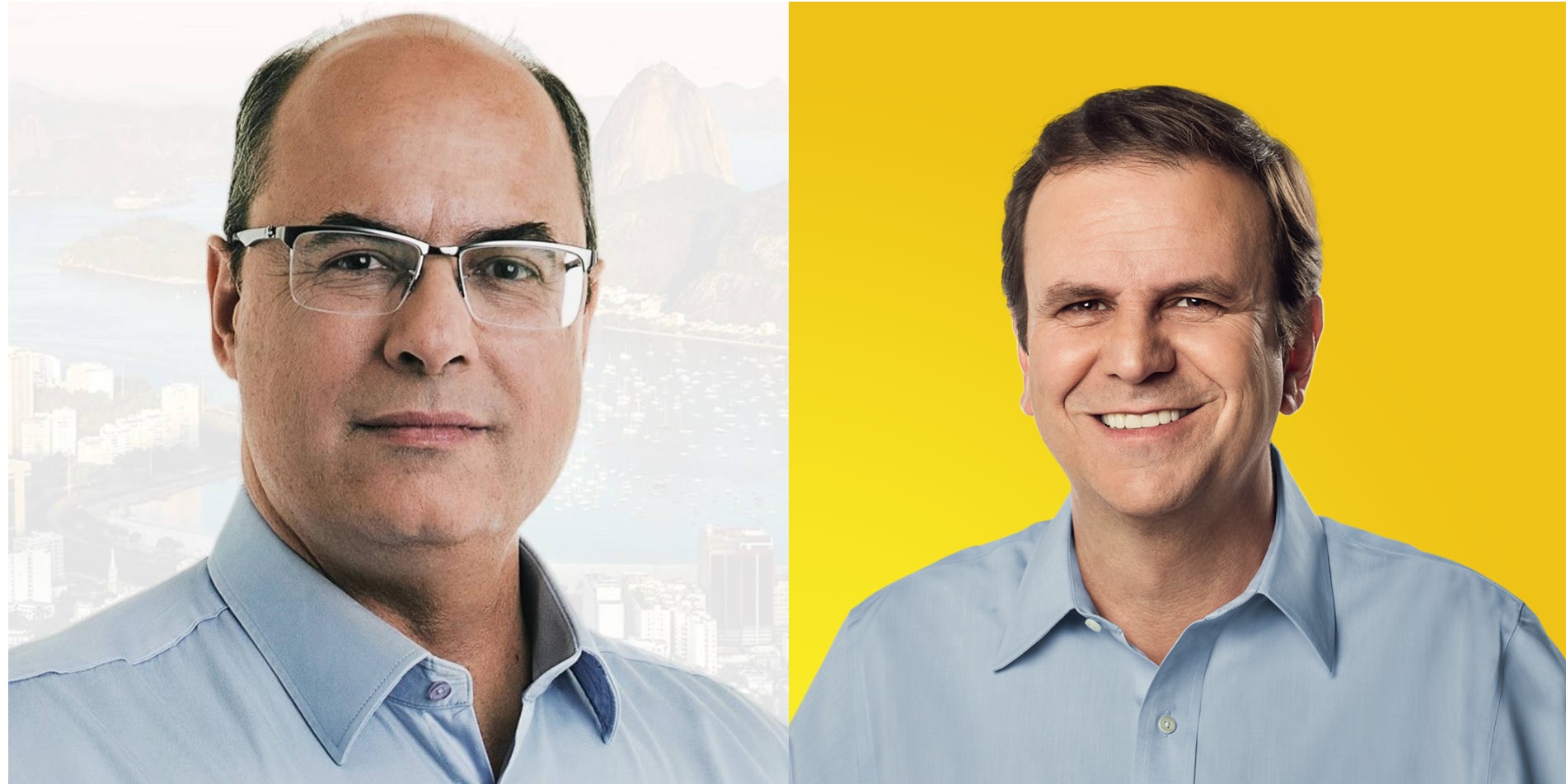 Candidatos ao Governo do Rio de Janeiro: ex-juiz Wilson Witzel e o ex-prefeito Eduardo Paes (Foto: Reprodução/ Facebook de Wilson Witzel e Eduardo Paes)