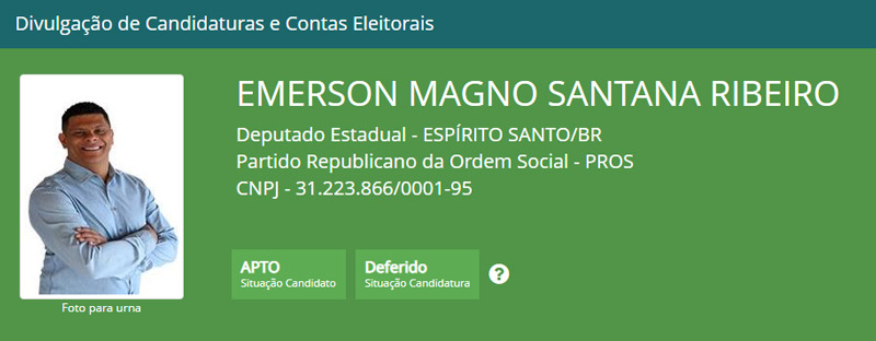 Emerson Xumbrega aparecerá com seu nome completo na urna (Foto: Reprodução)