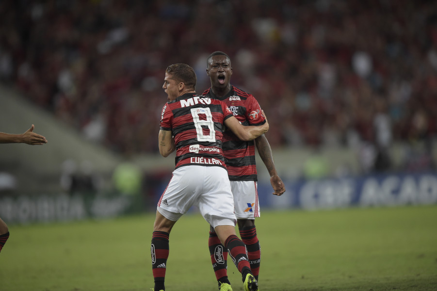 Marlos Moreno fez seu primeiro gol pelo Flamengo (Foto: Gilvan de Souza/Flamengo)