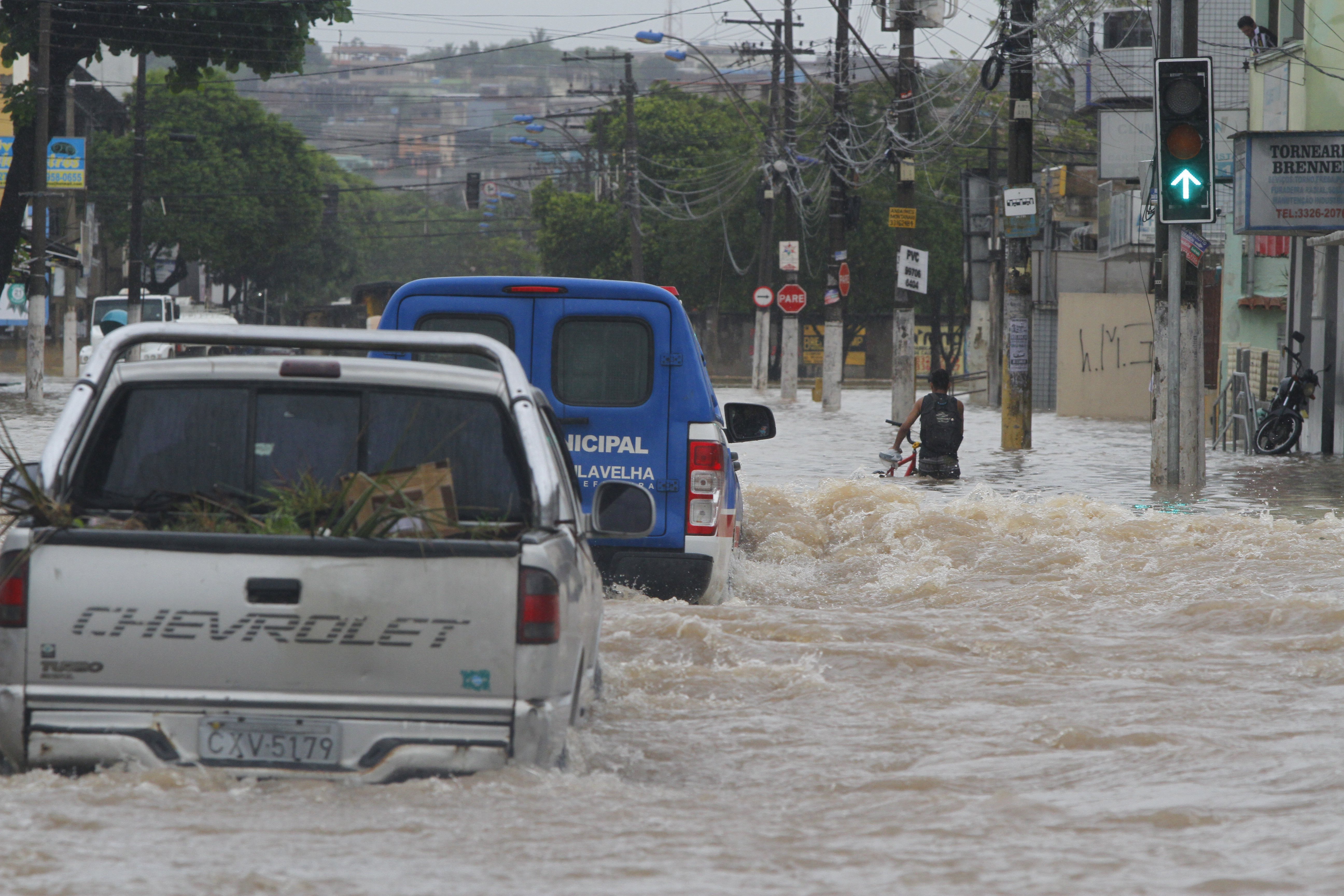 Alagamento em Cobilândia, Vila Velha. (Foto: Leone Iglesias/Arquivo AT 09/11/18)