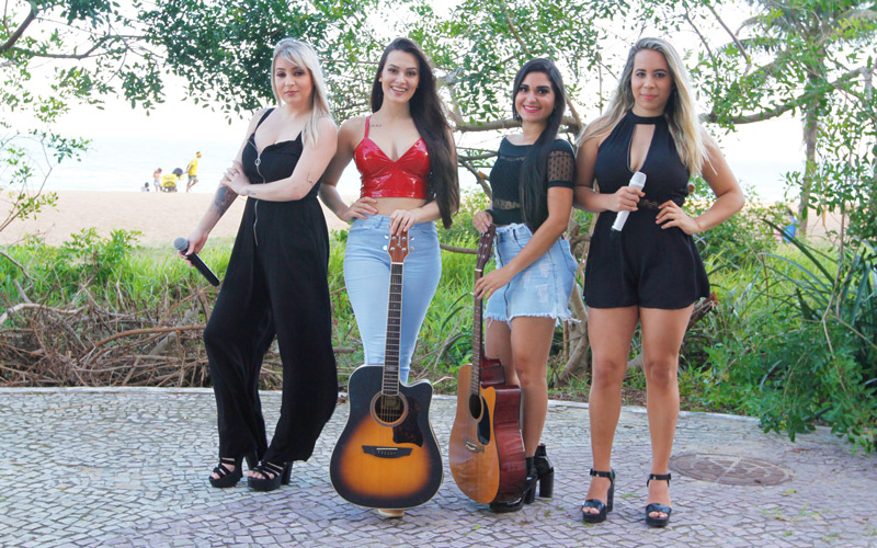 Sertanejas Rayanne Meira, Mikaely Lahass, Bianca Védova e Rayanne Santana (Foto: Fábio Nunes / AT)