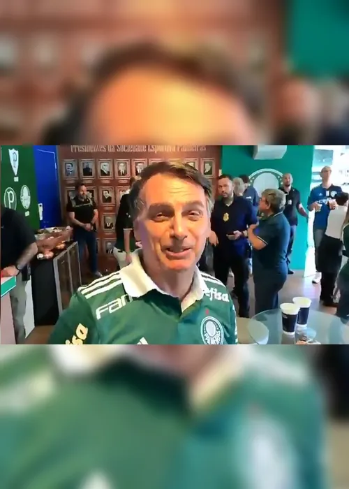 Imagem ilustrativa da imagem Bolsonaro diz que irá torcer pelo bicampeonato mundial do Palmeiras no fim do ano