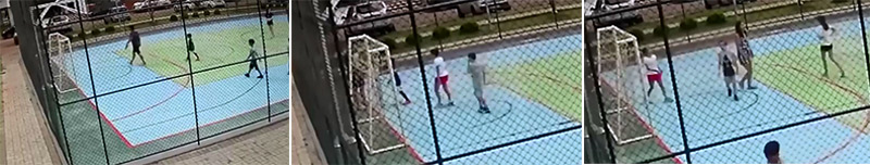 Agressão dos pais foi registrada por câmeras de segurança (Foto: Reprodução / Câmeras de Segurança)