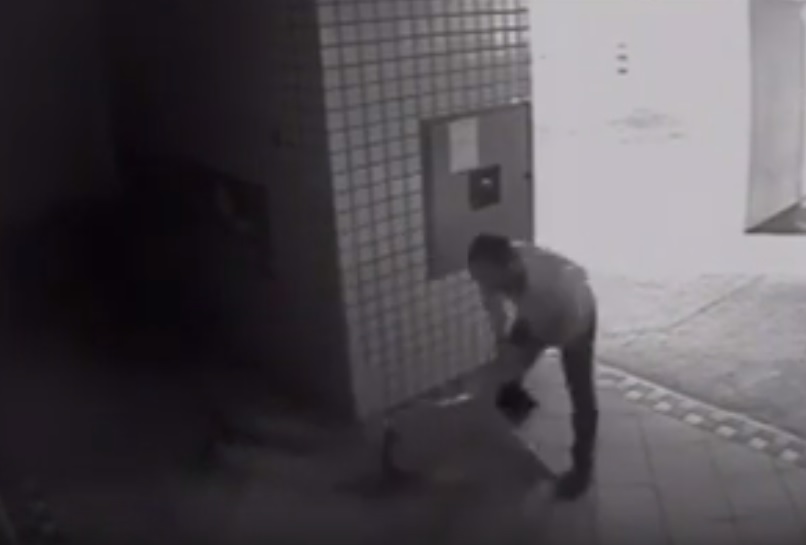 Agressão foi registrada pelas câmeras do condomínio. (Foto: Reprodução câmera de segurança)