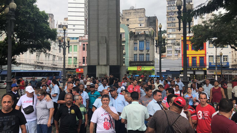 Assembleia foi realizada na Praça Oito, em Vitória (Foto: Lucas Rezende / AT - 04/12/2018)