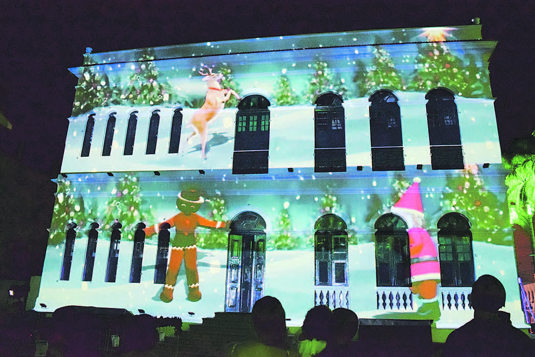 Exibição de Vídeo Mapping em Cachoeiro (Foto: Divulgação / PMCI)