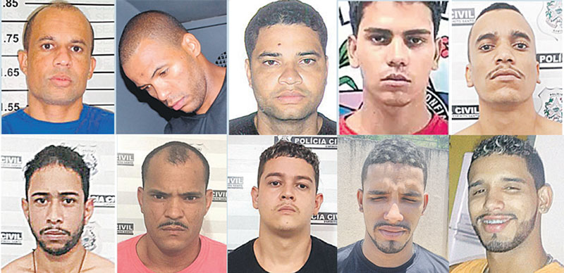 Presos que estão no Espírito Santo: relação dos mais perigosos incluem homicidas e traficantes (Foto: Divulgação / SESP-ES)