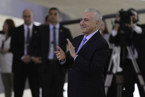 Michel Temer durante encontro com servidores da Presidência da República, no Palácio do Planalto (Foto: Fabio Rodrigues Pozzebom/Agência Brasil)