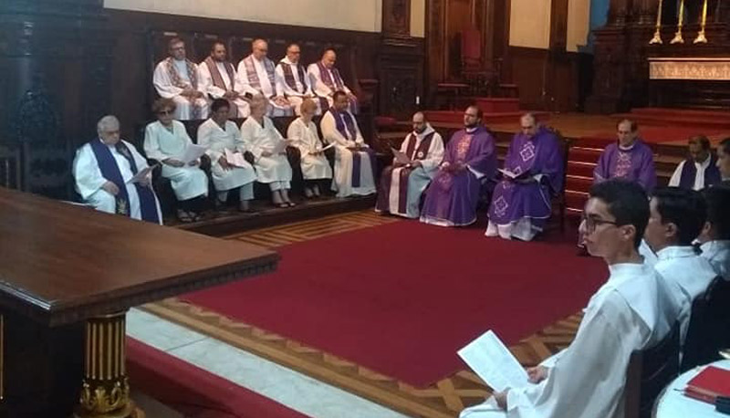 Celebração da missa das 12 horas na Catedral de Campinas (Foto: Divulgação / Facebook - Arquidiocese de Campinas)