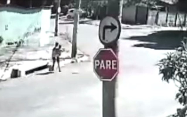 Mulher aparece caminhando com bolsa (Foto: Reprodução/Câmeras de segurança)