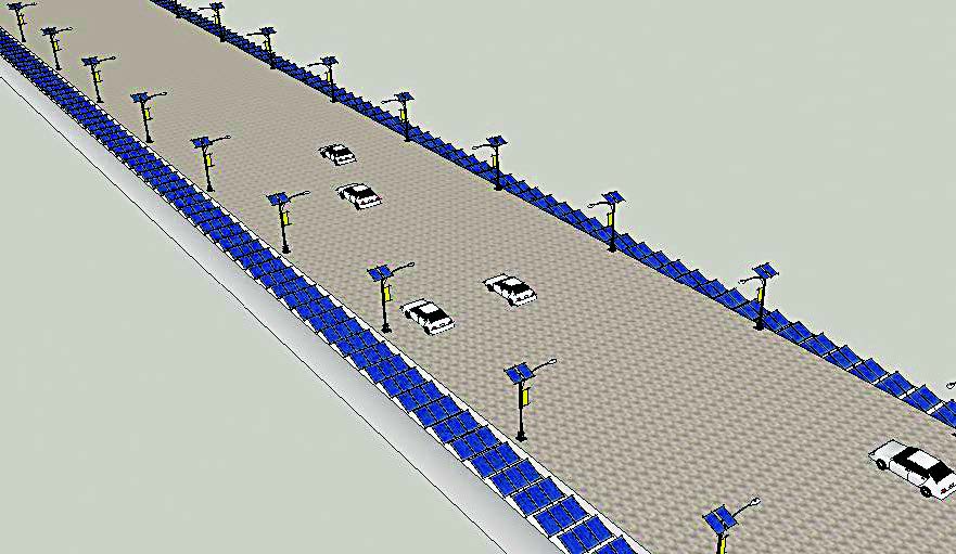 Projeção de painéis solares na Terceira Ponte (Foto: Divulgação)