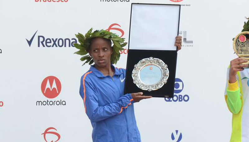 Sandrafelis Chebet Tuei fica em primeiro lugar na São Silvestre Feminina (Foto: Rovena Rosa / Agência Brasil - 31/12/2018)