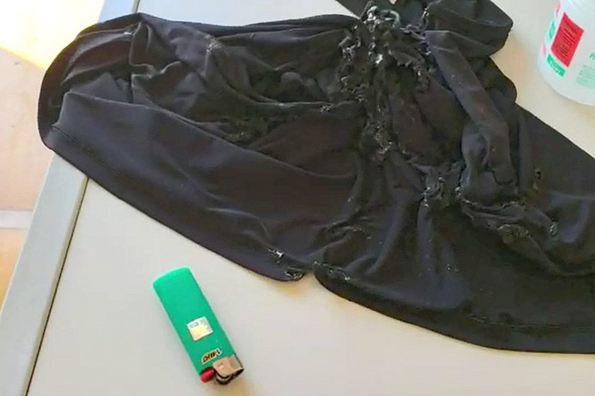 Roupa usada pela idosa no momento do crime (Foto: Carioca/Noticias Policiais)