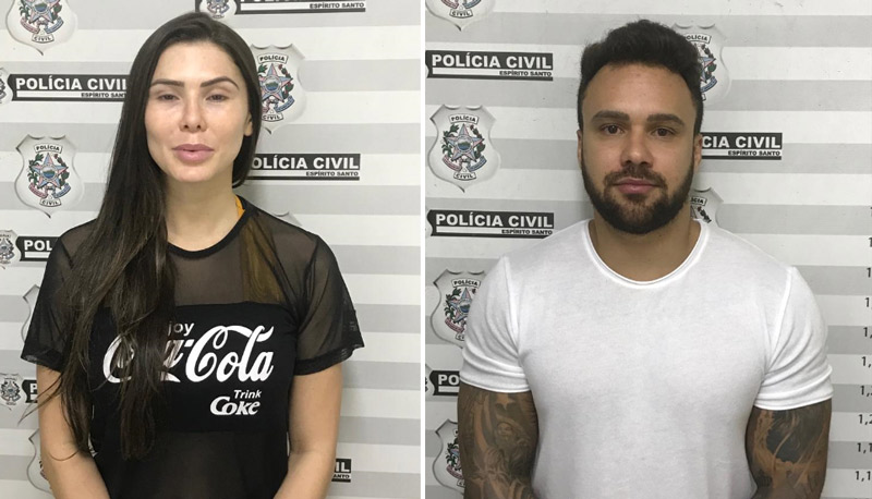 Pryscilla Navarini Martins e Raphael Henrique Sousa Lobato, ambos de 29 anos, foram presos (Foto: Divulgação / PCES)
