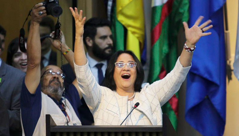 Damares Alves, em sua posse no Ministério da Mulher, Família e Direitos Humanos (Foto: Wilson Dias/Agência Brasil)