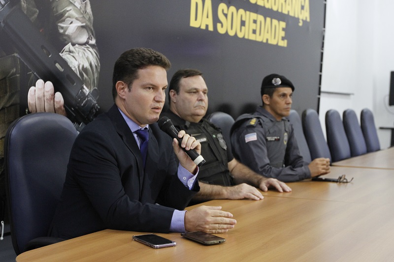 Delegados Janderson Lube, José Lopes e coronel Giovânio: operação (Foto: Fábio Nunes/ AT/ 18/01/19)
