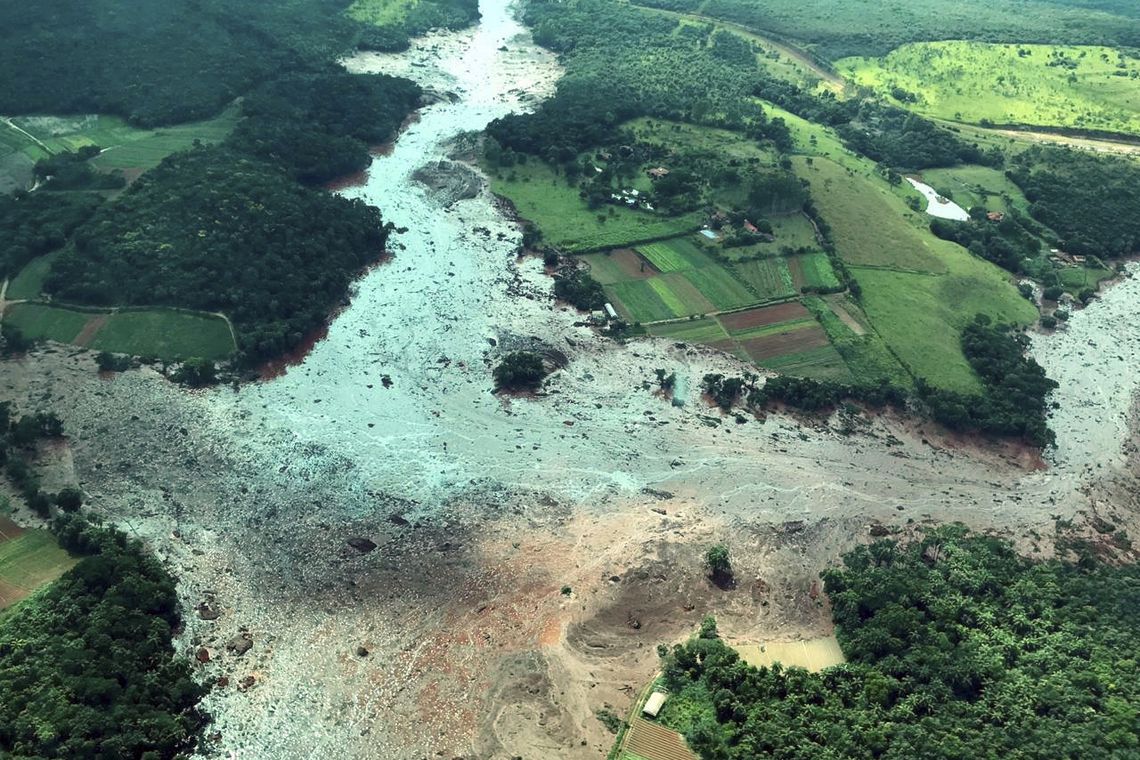 Imagem aérea da lama em Brumadinho (Foto: Divulgação/ Presidência da República)