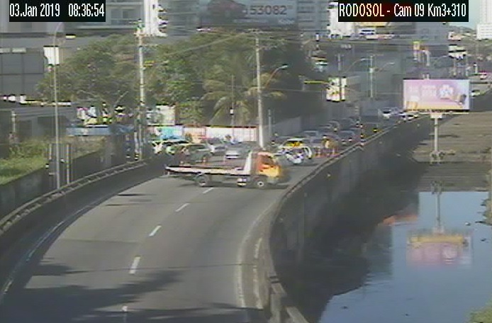 Interdição em Vila Velha. (Foto: Divulgação Rodosol)