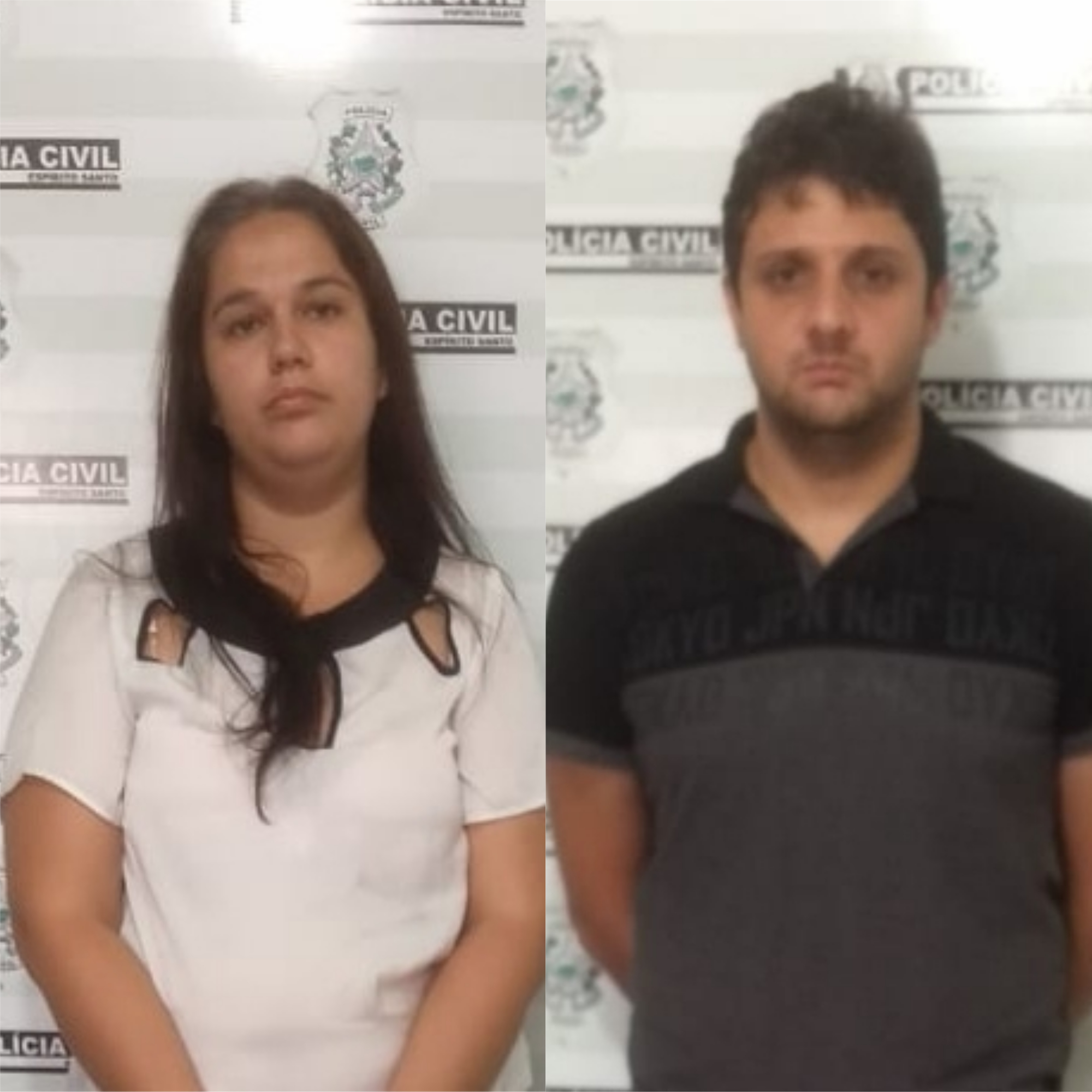 Andreia Roberta dos Santos Ristich, de 30 anos, e o marido dela, Leandro Sebastião Ristich, de 28 (Foto: Divulgação/PCES)