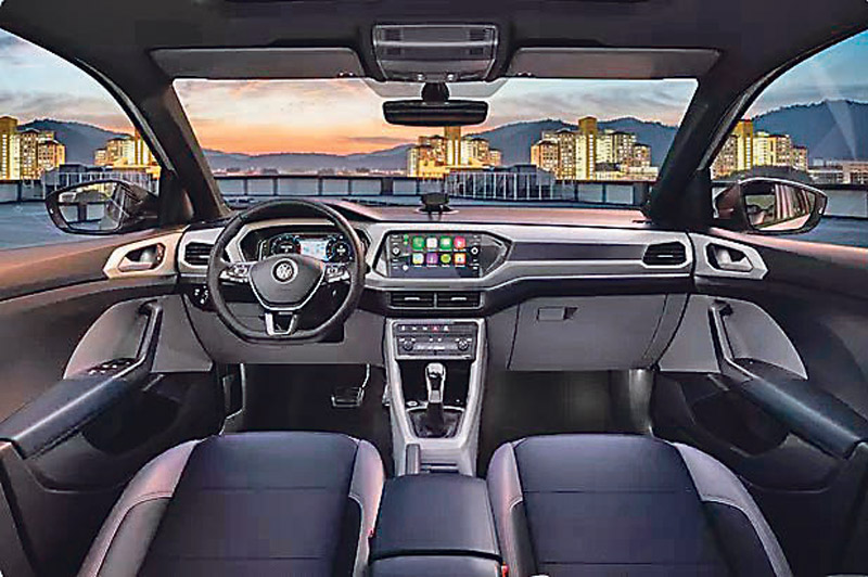 O T-Cross tem volante exclusivo e interior caprichado, com estilo jovial (Foto: Assessoria Volkswagen)