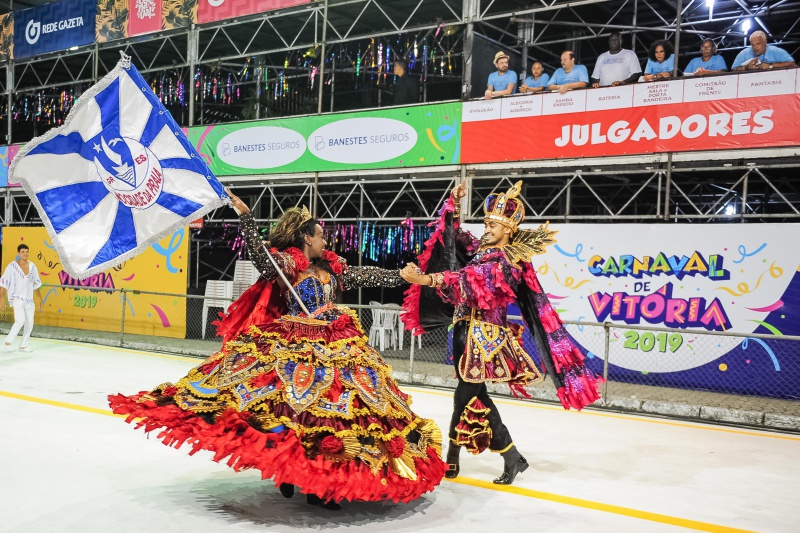 Desfile da Mocidade da Praia, campeã do Grupo B de 2019 (Foto: Leonardo Silveira / PMV)