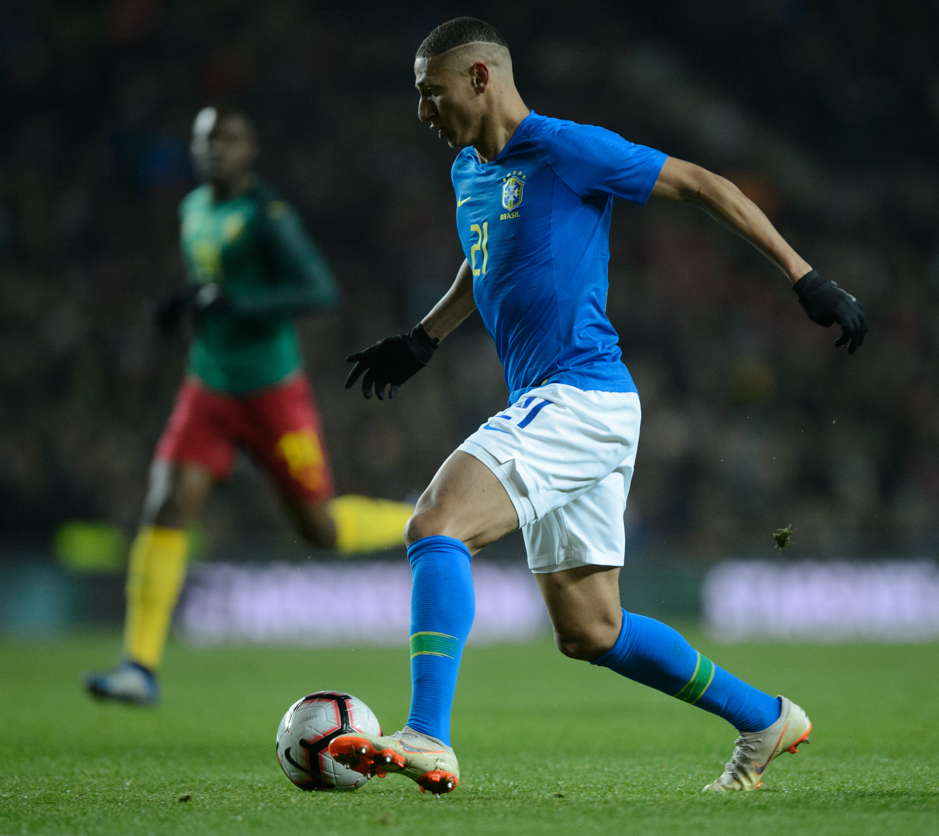Richarlison pela Seleção Brasileira contra Camarões (Foto: Pedro Martins / MoWA Press)