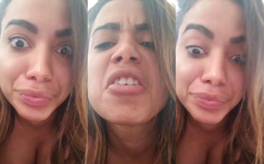 Anitta fez caras e bocas nas redes sociais para confirmar beijo (Foto: Reprodução / Instagram @anitta)