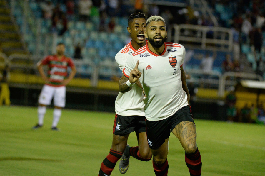 Gabigol marcou duas vezes e Bruno Henrique completou o marcador (Foto: Alexandre Vidal / Flamengo)