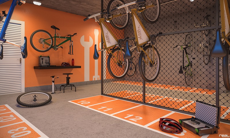Ferramentas para manutenção das bikes no condomínio Gran Reserva (Foto: Divulgação/Assessoria)