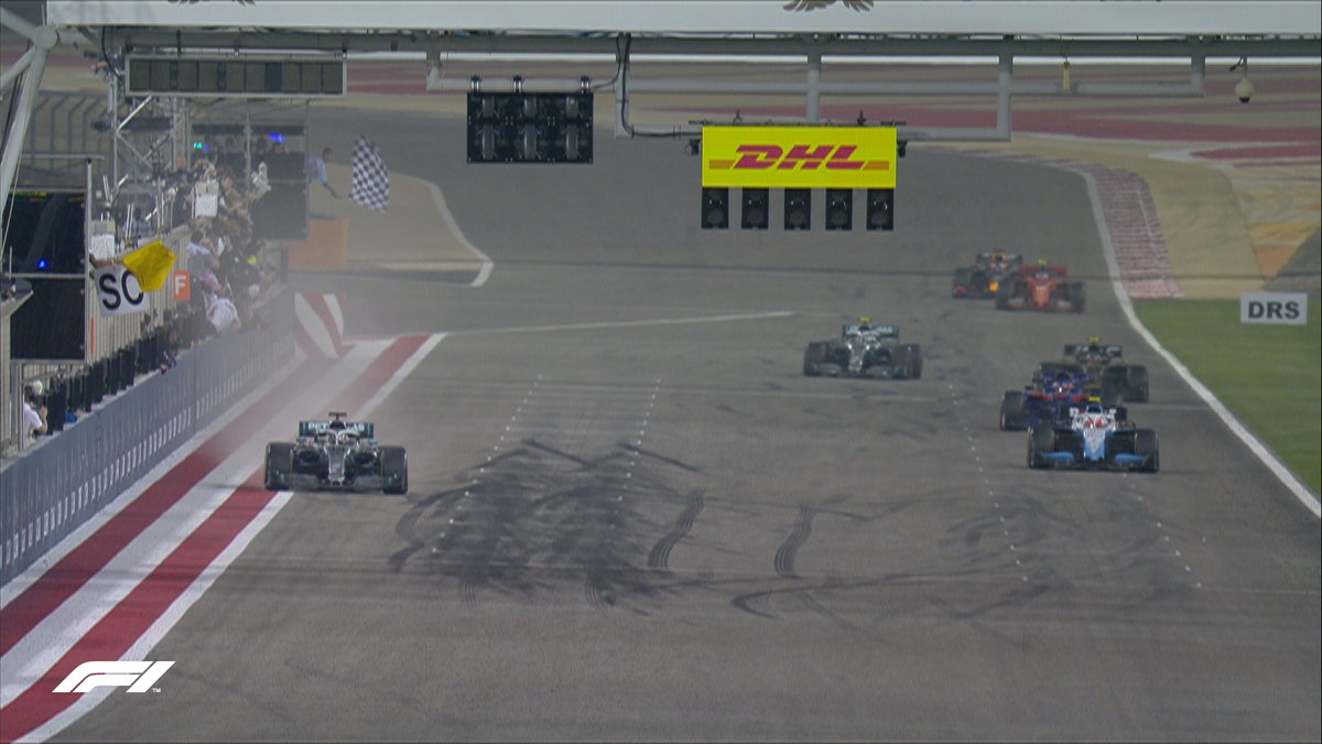 Hamilton venceu a corrida do Bahrein de Fórmula 1 (Foto: Twitter / Fórmula 1)
