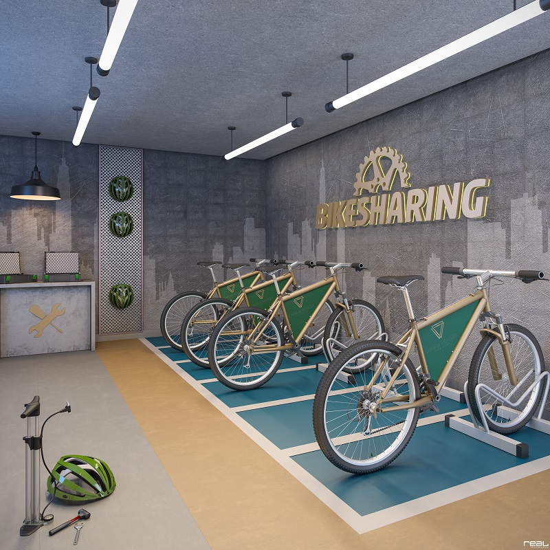 Bicicletas para compartilhar do condomínio Ilhas de Veneza (Foto: Divulgação/assessoria)