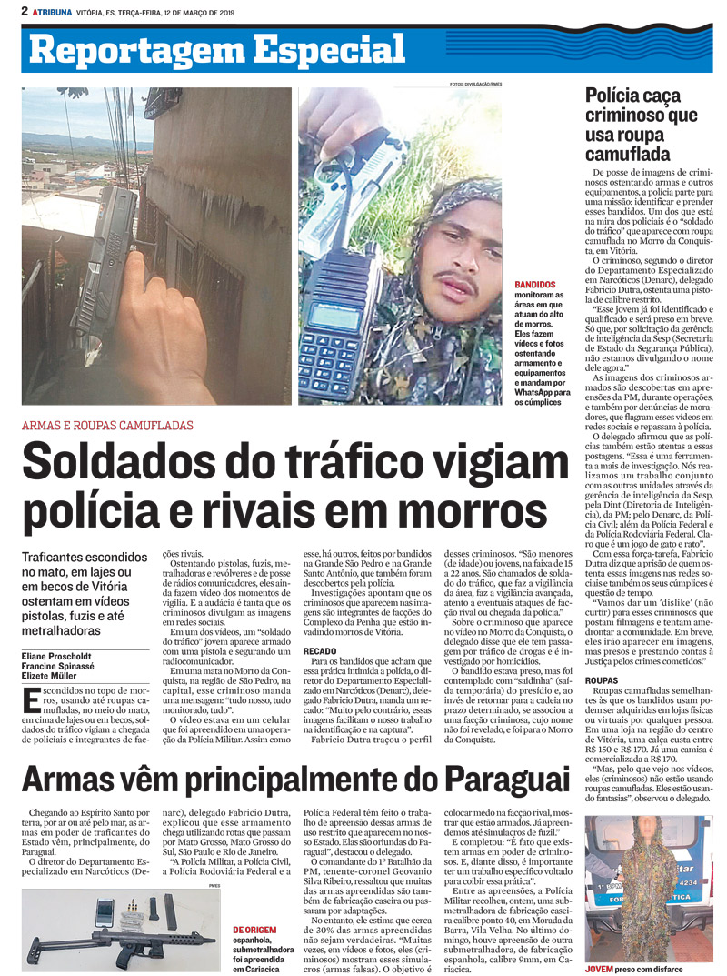 Reportagem da última terça-feira, do Jornal A Tribuna (Foto: Reprodução)