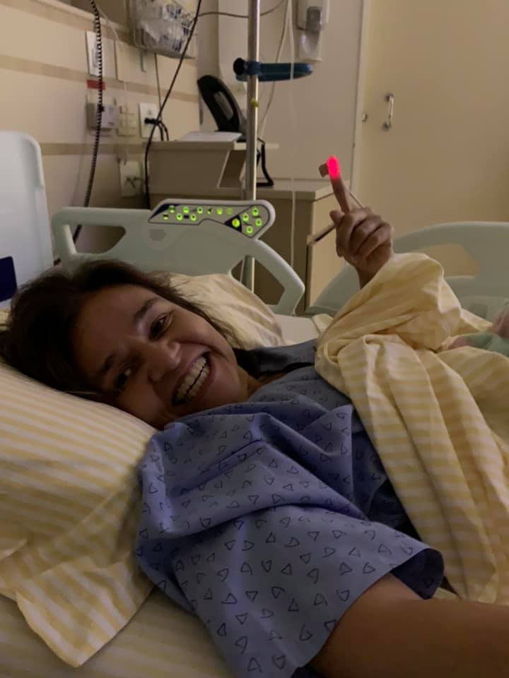 Foto tirada na última vez em que Cláudia esteve internada no mesmo hospital (Foto: Reprodução/Facebook)