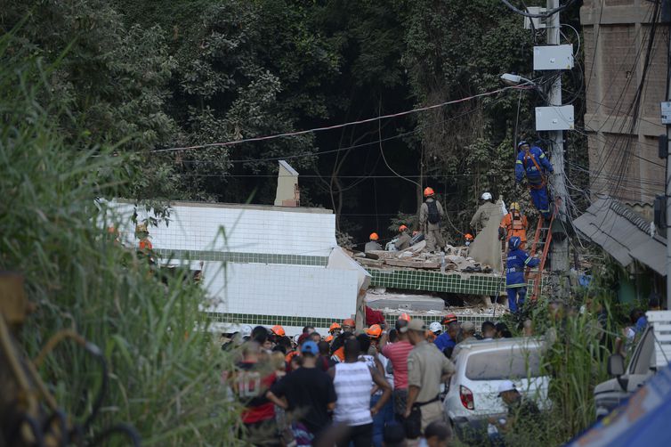 Desabamento de dois prédios na Muzema (Foto: Fernando Frazão/ Agência Brasil)