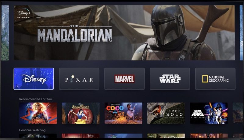 Interface do serviço de filmes e séries on-line, Disney Plus (Foto: Divulgação)