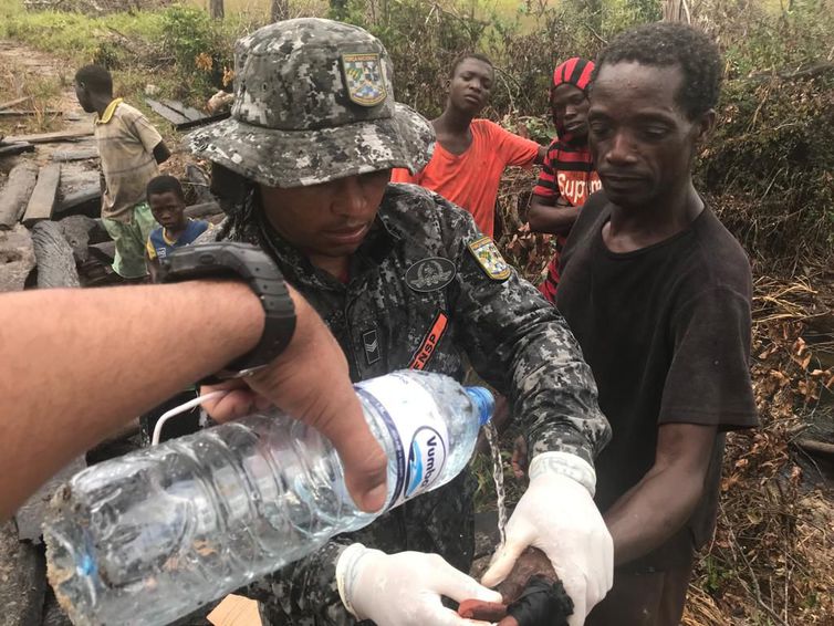 Desde o dia 1º de abril, 20 bombeiros da Força Nacional integram a missão humanitária do Brasil (Foto: Divulgação/ Ministério da Justiça e Segurança Pública)