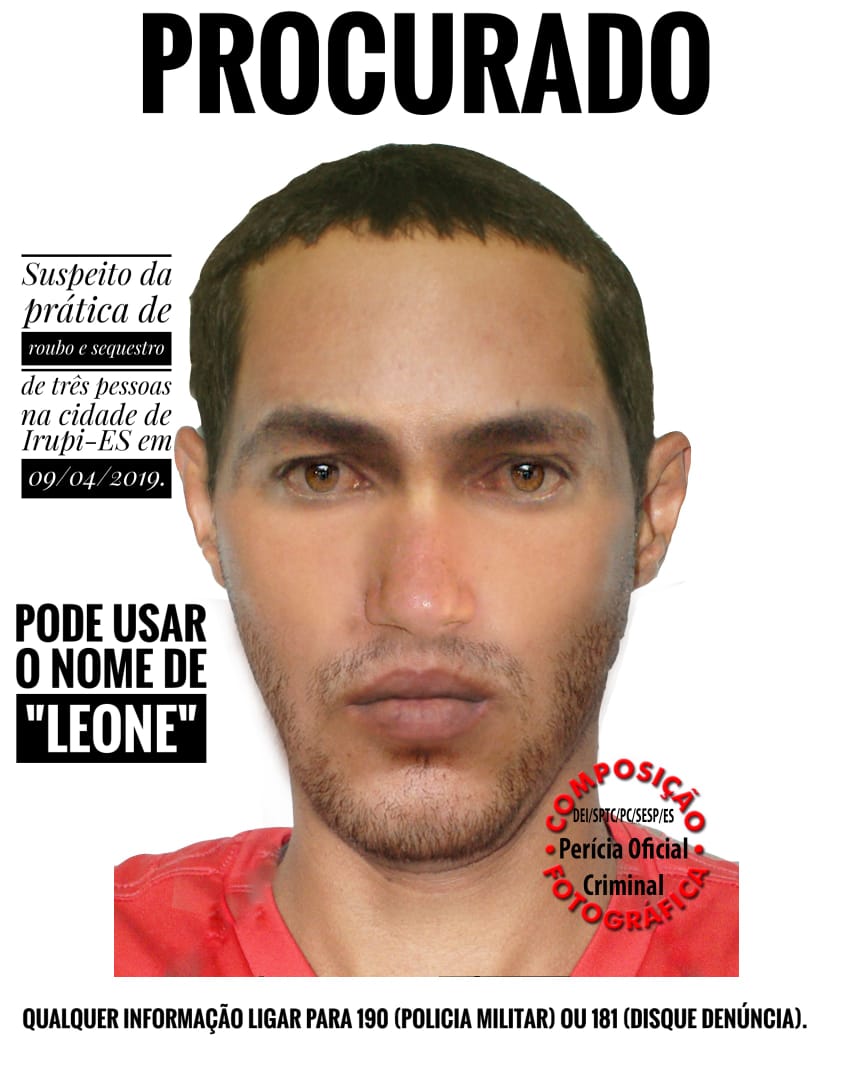 Retrato falado de sequestrador que deixou vítimas 5 horas em porta-malas (Foto: Divulgação/PC)