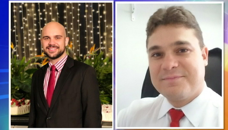 Oswaldo Venturini Neto e Ivomar Rodrigues Gomes Junior foram presos logo após o acidente (Foto: Reprodução / TV Tribuna/SBT)