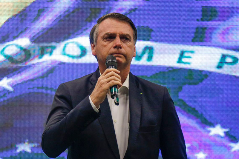 Jair Bolsonaro assiste ao culto na Igreja Batista Atitude no Rio (Foto: Fernando Frazão/Agência Brasil )