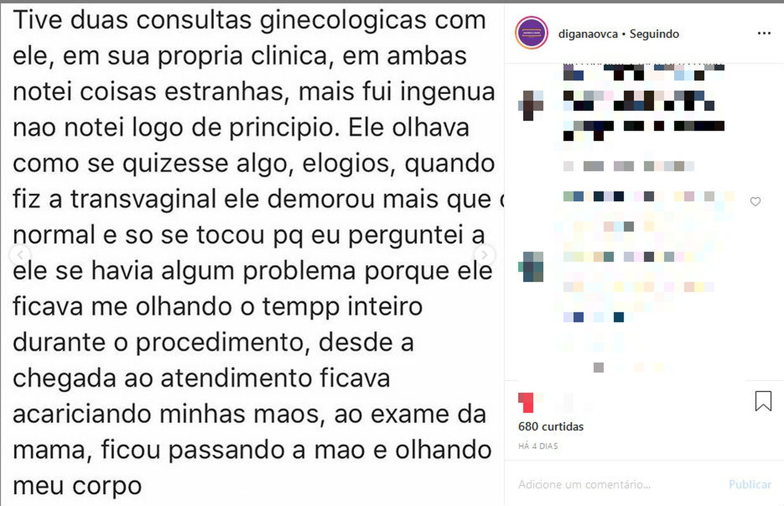 Mulheres relataram nas redes sociais que teriam sido abusadas pelo ginecologista (Foto: Reprodução/Instagram)