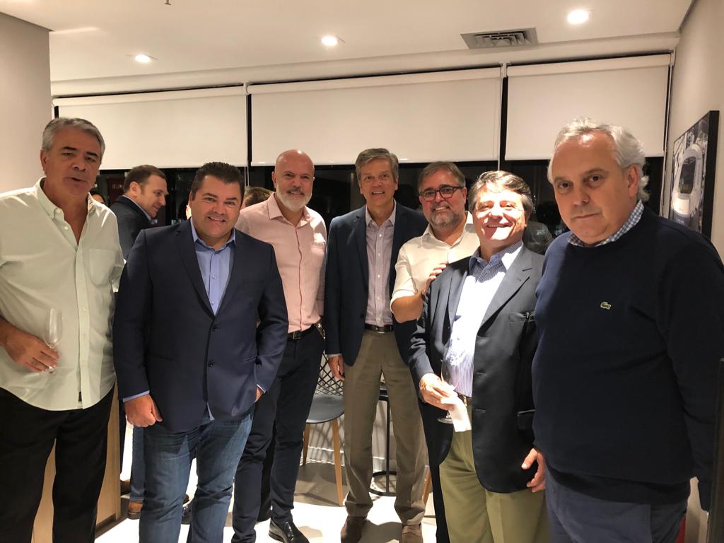 Marcelo Meira, Marcos Quintela (Y&R),Tufi Habid(Tupi), Agrício Neto(Claro TV), Marcelo Mainardi, Marco Panza(CIEE) e Josemar Gimenez (Tupi) (Foto: Canal 1)