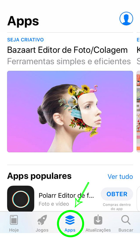 Toque em Apps no App Store (Foto: Reprodução)