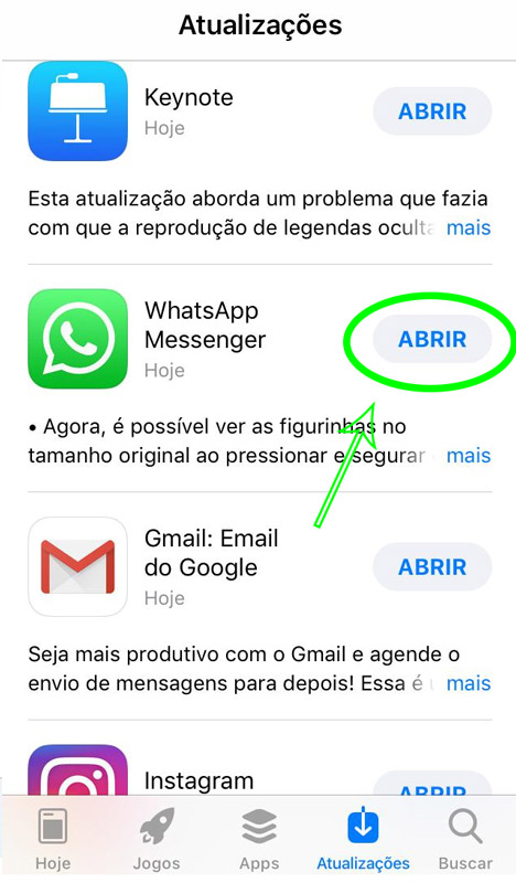 Toque na opção