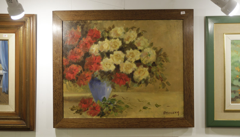 Quadro de Homero Massena - OST 72x58 Floreiro. Lance inicial: R$ 14.000 (Foto: Dayana Souza / AT)