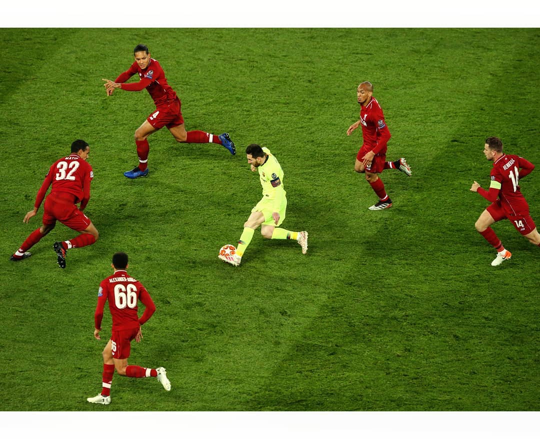 O Barcelona de Messi foi eliminado para o Liverpool por 4 a 0 (Foto: Reprodução/Instagram/championsleague)