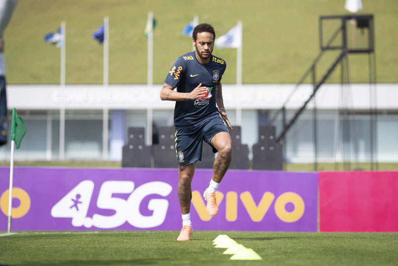 Neymar durante treino em Teresópolis (Foto: Lucas Figueiredo/CBF)