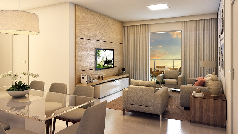 Living do Solar Mata da Praia (Foto: Divulgação)