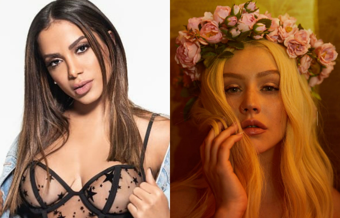 Anitta e Christina Aguilera. (Fotos: Reprodução/Instagram)
