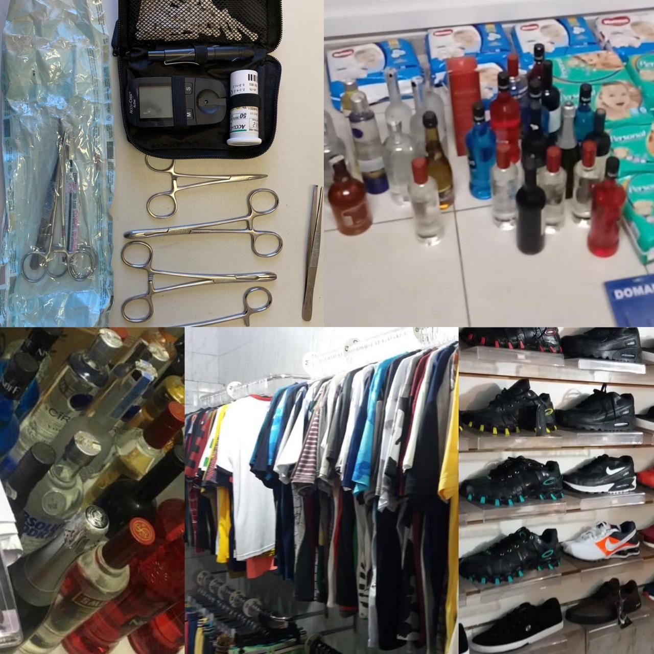 Bebidas nacionais e importadas, material cirúrgico e réplicas de produtos são apreendidos pela polícia (Foto: Divulgação / PCES)